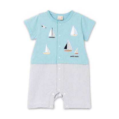日本童裝 pe#main 拼接連衣 70-80cm 男童款 初生嬰兒 夏季 Jumpsuit