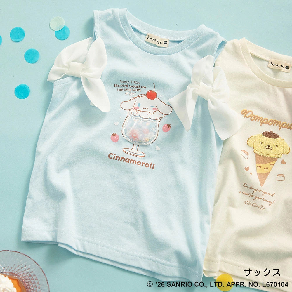 日本童裝 Branshes x Sanrio 雪紡露肩上衣 90-130cm 女童款 夏季 TOPS