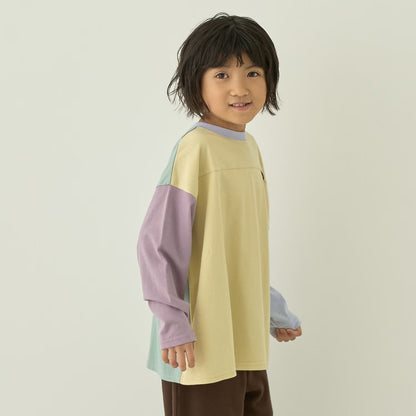 日本童裝 b・R# 防污系列 吸水速乾系列 防UV 拼色上衣 110-140cm 男童款 秋季 TOPS