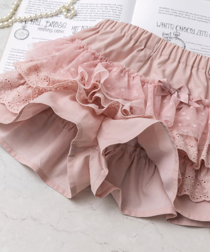日本童裝 panpantutu 褶邊寬鬆裙褲 95-120cm 女童款 夏季 PANTS