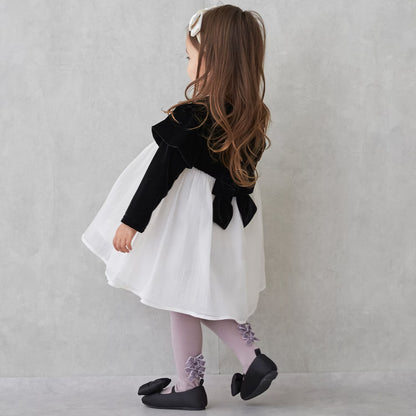 日本童裝 pe#main 泡泡袖雪紡連身裙 80-130cm 女童款 冬季 DRESSES 面試/宴會/表演