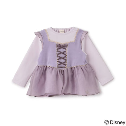 日本童裝 pe#main x Disney Princess 公主印花束腰上衣 90-130cm 女童款 秋季 TOPS