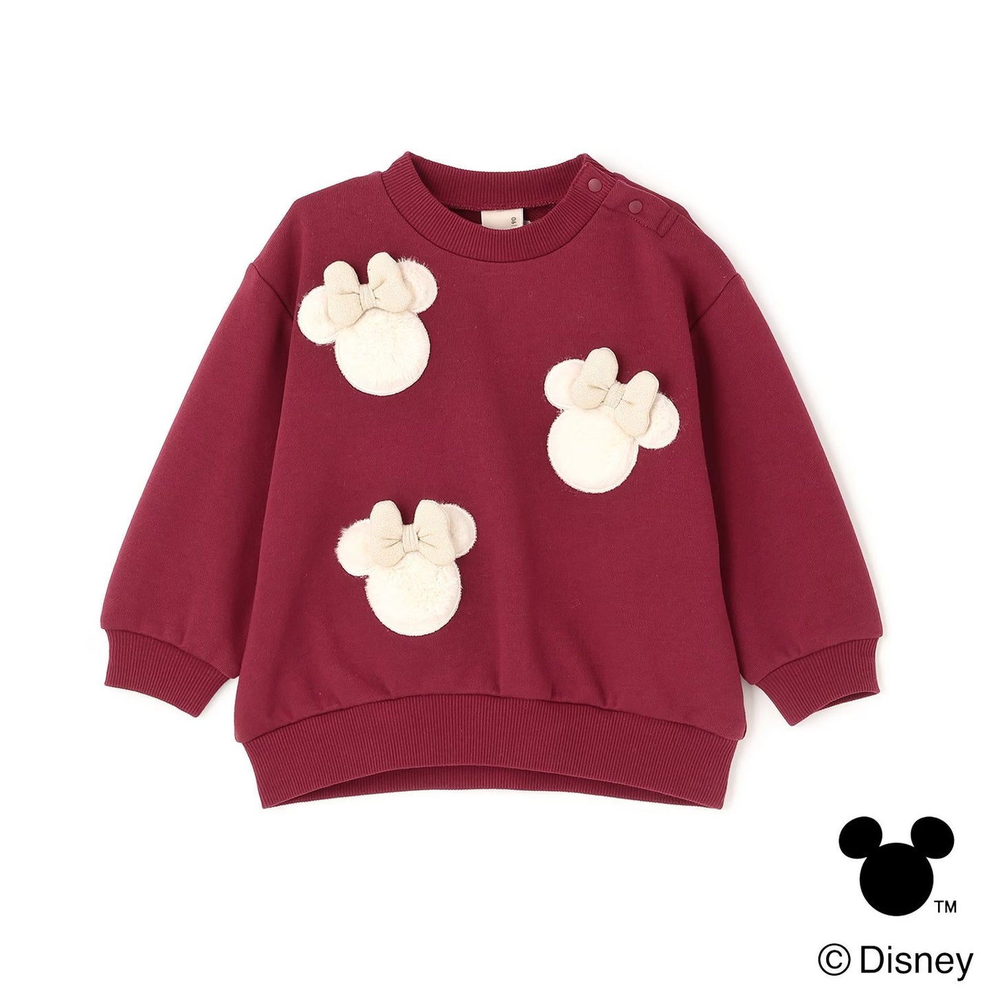 日本童裝 pe#main x Disney 毛毛圖案衛衣 80-130cm 男童款/女童款 冬季 TOPS 聖誕紅/新年紅