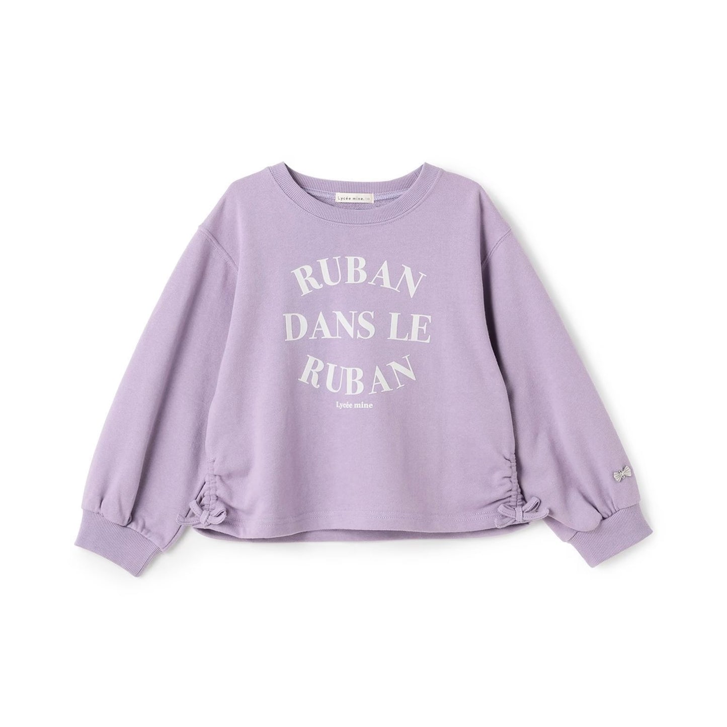 日本童裝 Ly# mine 側邊褶皺印花衛衣 100-150cm 女童款 冬季 TOPS