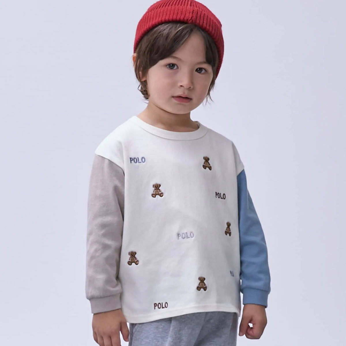 日本童裝 pe#main x【POLO BCS】小熊刺繡上衣 80-130cm 男童款 秋季 TOPS