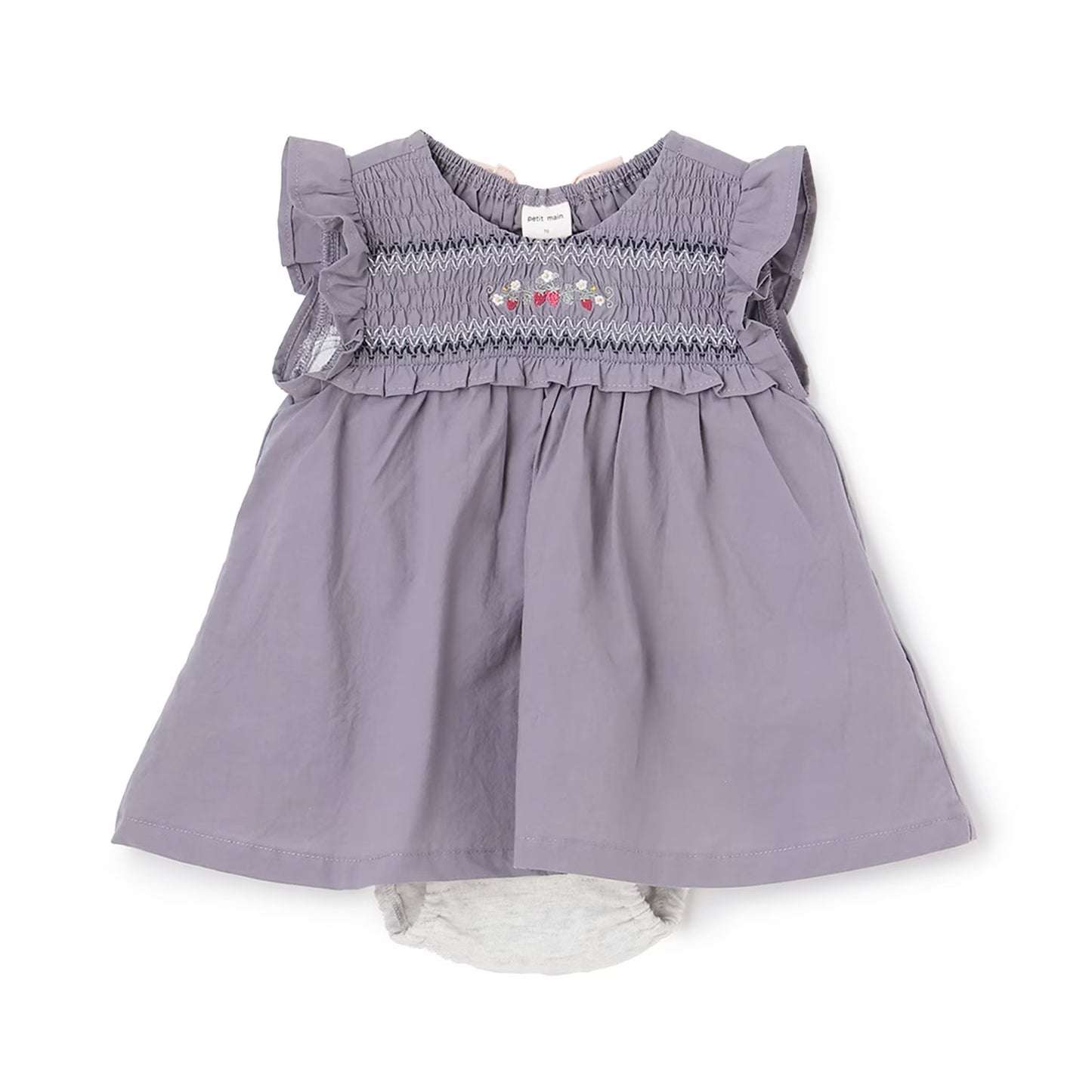 日本童裝 pe#main 士多啤梨刺繡連衣 70-80cm 女童款 初生嬰兒 夏季 Jumpsuit