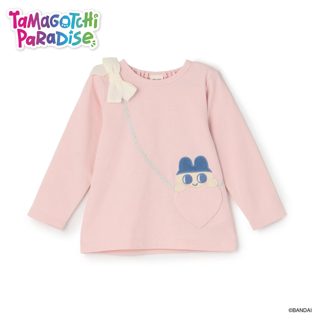 日本童裝 pe#main x【Tamagotchi】蝴蝶結肩上衣 90-130cm 女童款 秋季 TOPS