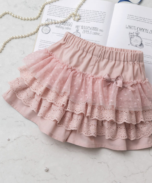 Japanese children's clothing panpantutu bow heart skirt 80-140cm girls summer dresses 