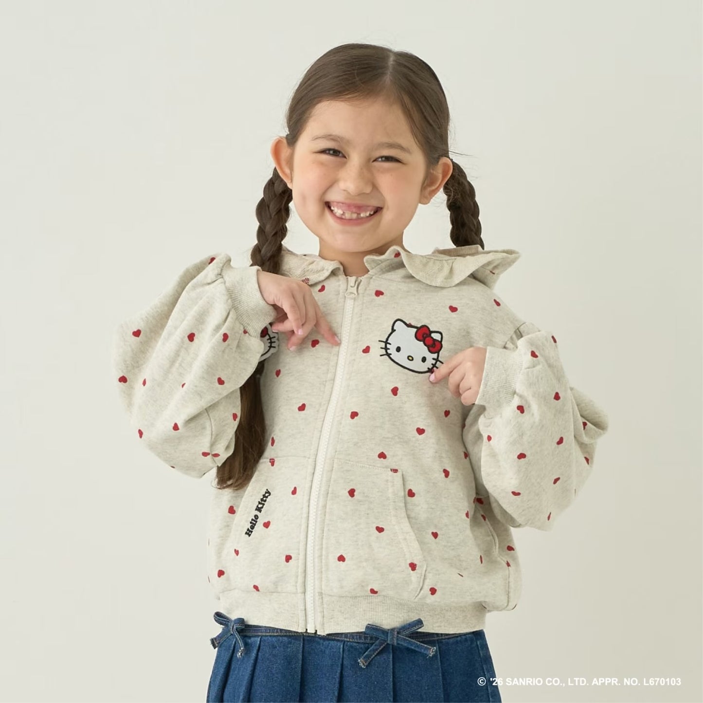 日本童裝 Ly# mine x Sanrio 花邊口袋衛衣外套 90-140cm 女童款 秋季 OUTERWEAR