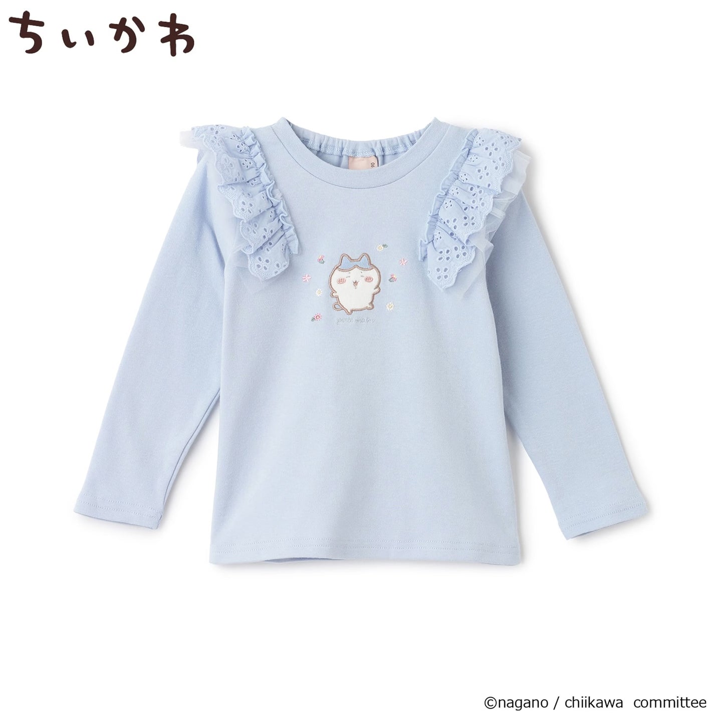 日本童裝 pe#main x Chiikawa 蕾絲肩袖上衣 80-130cm 女童款 夏季 TOPS