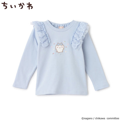 日本童裝 pe#main x Chiikawa 蕾絲肩袖上衣 80-130cm 女童款 夏季 TOPS