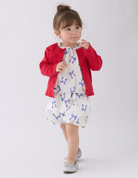 日本童裝 pe#main 蝴蝶結圖案兩件套裝 80-130cm 女童款 夏季 TOPS PANTS