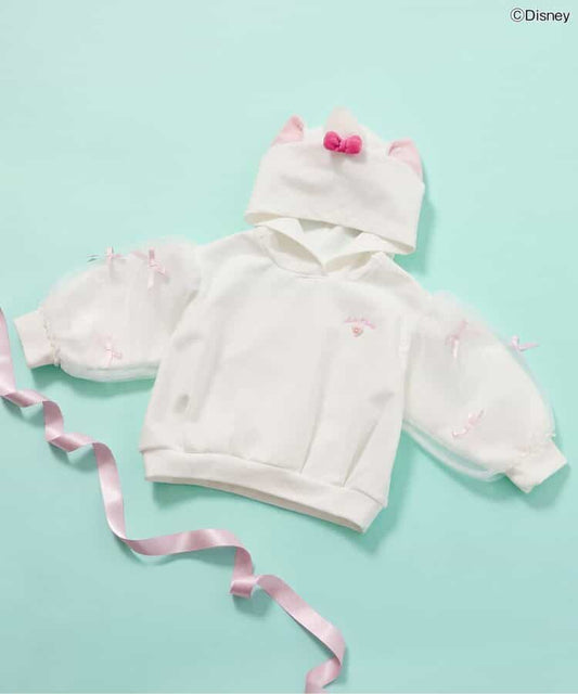 日本童裝 apres les cours x Disney Marie絲帶連帽衛衣 80-140cm 女童款 冬季 TOPS