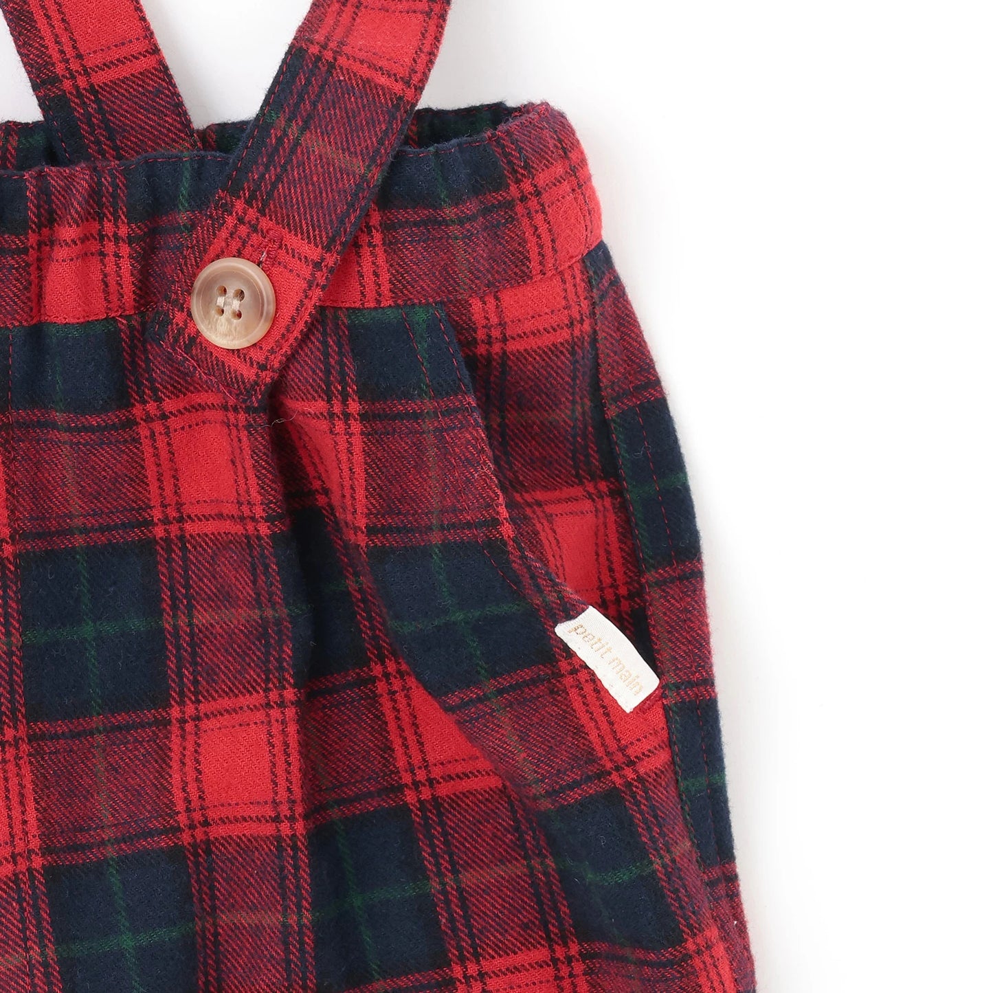 日本童裝 pe#main 上衣吊帶連體褲套裝 80-110cm 初生嬰兒 男童款 冬季 Jumpsuit 聖誕紅/新年紅