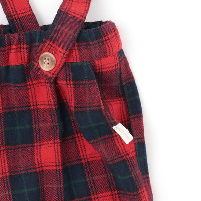 日本童裝 pe#main 上衣吊帶連體褲套裝 80-110cm 初生嬰兒 男童款 冬季 Jumpsuit 聖誕紅/新年紅