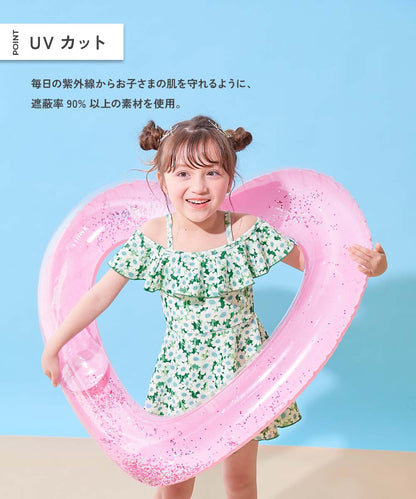 日本童裝 dev!rock 防UV 花邊領泳衣兩件套裝 100-160cm 女童款 夏季 DRESSES PANTS 夏日玩水泳衣特輯