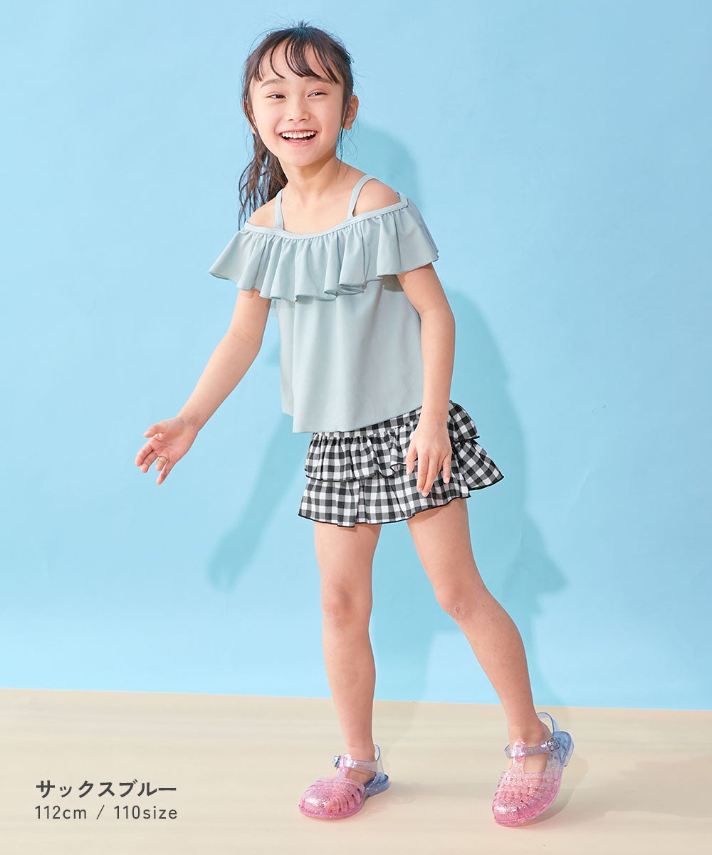 日本童裝 dev!rock 防UV 泳衣兩件套裝 100-160cm 女童款 夏季 TOPS PANTS 夏日玩水泳衣特輯