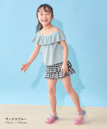 日本童裝 dev!rock 防UV 泳衣兩件套裝 100-160cm 女童款 夏季 TOPS PANTS 夏日玩水泳衣特輯