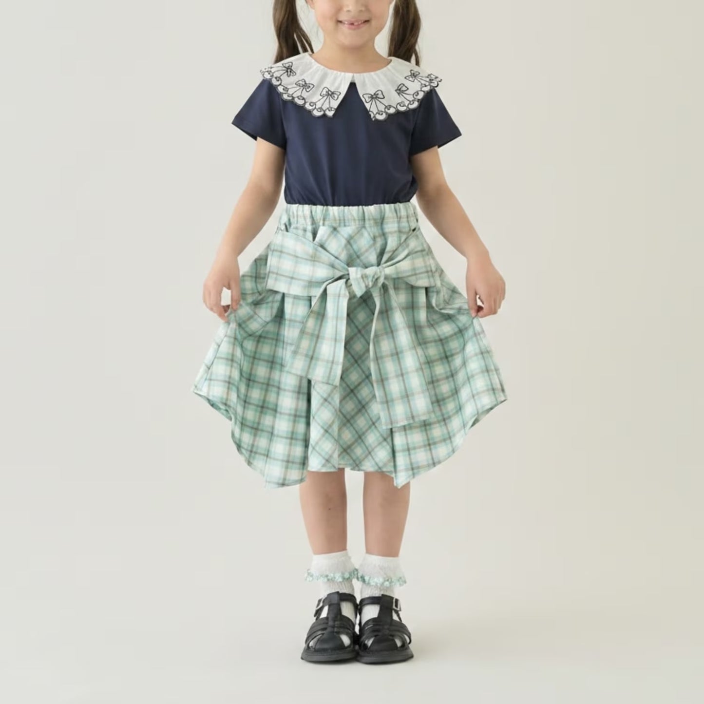 Japanese children's clothing Ly# mine tank top and shorts set 100-150cm girls summer TOPS PANTS 