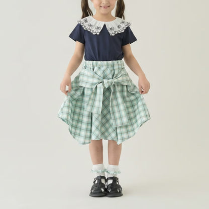 Japanese children's clothing Ly# mine tank top and shorts set 100-150cm girls summer TOPS PANTS 