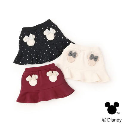 日本童裝 pe#main x Disney 毛毛圖案短裙 80-130cm 女童款 冬季 SKIRTS 聖誕紅/新年紅
