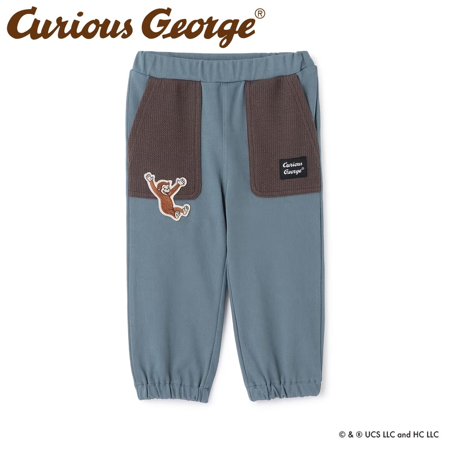 日本童裝 pe#main x Curious George 工裝長褲 80-130cm 男童款 冬季 PANTS