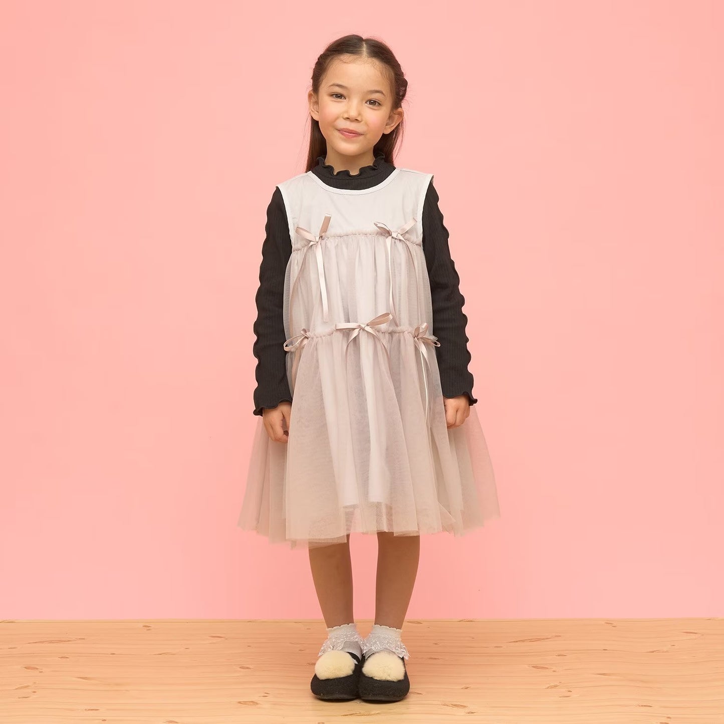 日本童裝 Ly# mine 蓬鬆薄紗多層連身裙 100-150cm 女童款 冬季 DRESSES