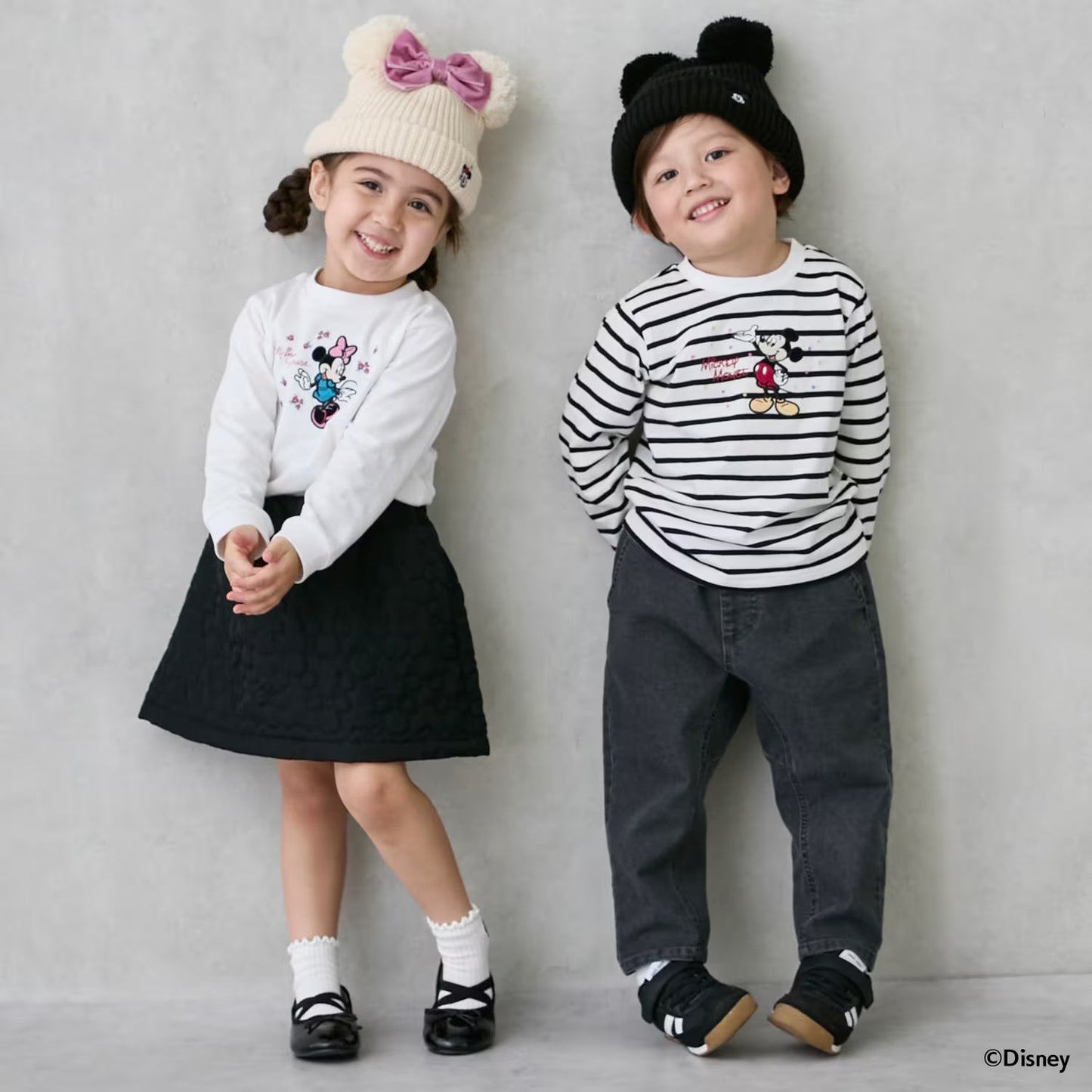 日本童裝 pe#main x Disney 圖案長袖上衣 80-130cm 男童款/女童款 秋季 TOPS