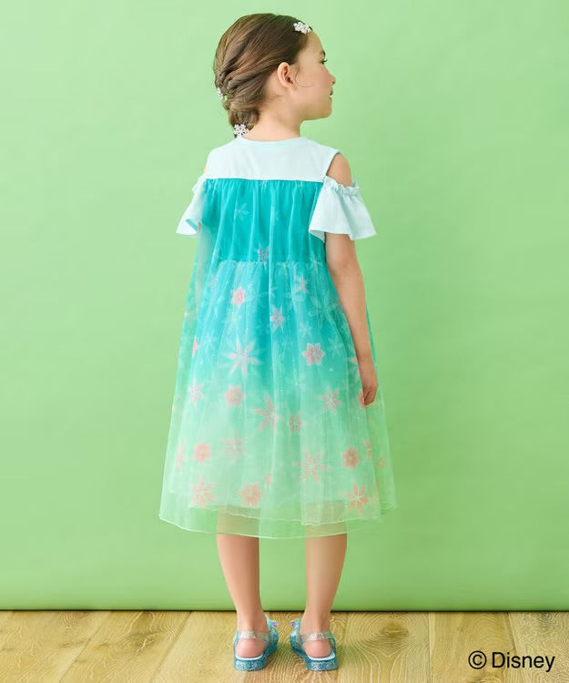 日本童裝 aF#a325 x Disney FROZEN Elsa連身裙 90-140cm 女童款 夏季 DRESSES