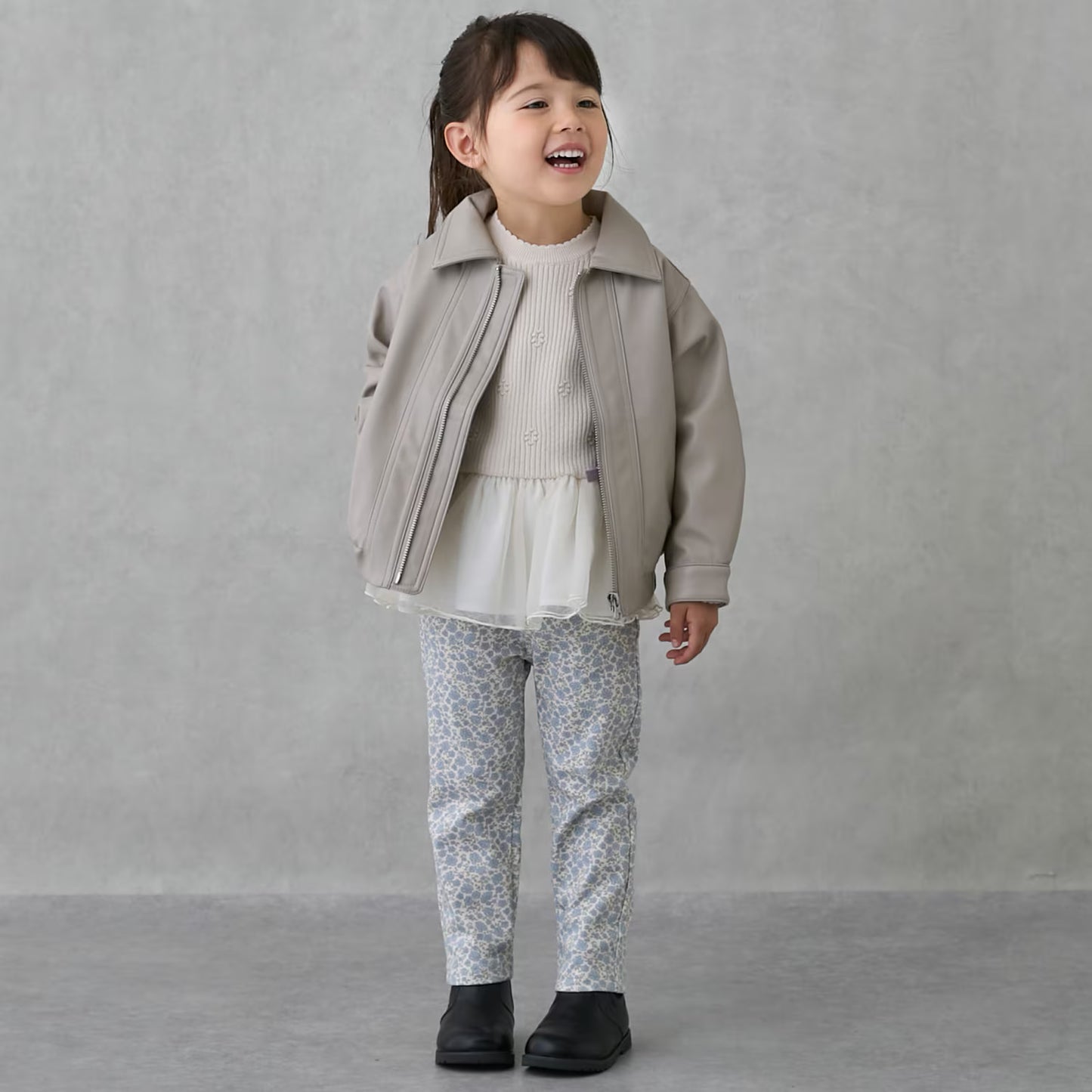 日本童裝 pe#main 人造皮革外套 100-130cm 女童款 冬季 OUTERWEAR