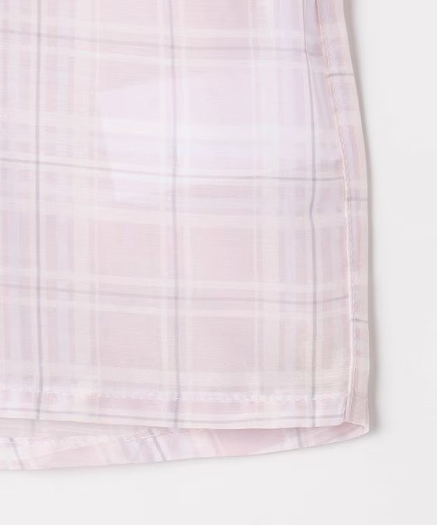 日本童裝 aF#a325 薄透格子襯衫 110-160cm 女童款 夏季 OUTERWEAR