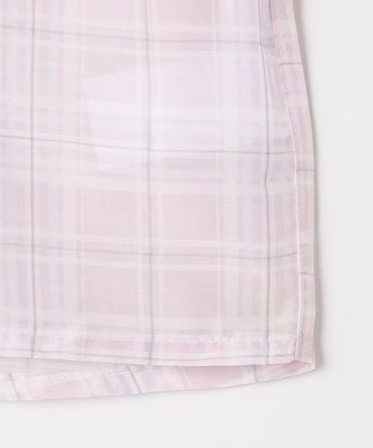 日本童裝 aF#a325 薄透格子襯衫 110-160cm 女童款 夏季 OUTERWEAR