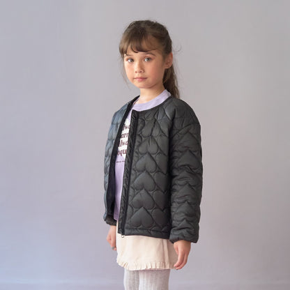 日本童裝 Ly# mine 心型絎縫夾棉外套 90-140cm 女童款 冬季 (適合初秋、香港平均溫度、寒冷天氣）OUTERWEAR 【日本預售：2026年9月中旬】