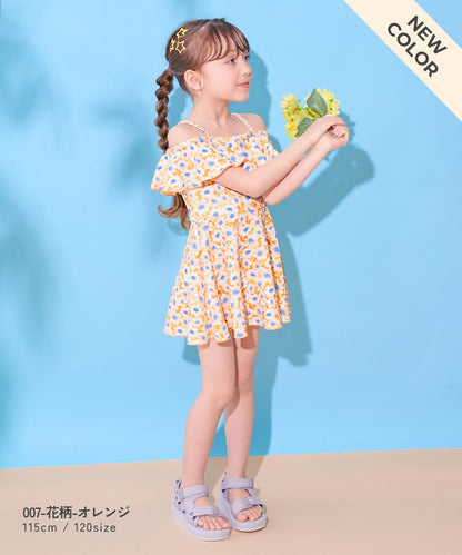 日本童裝 dev!rock 防UV 花邊領泳衣兩件套裝 100-160cm 女童款 夏季 DRESSES PANTS 夏日玩水泳衣特輯