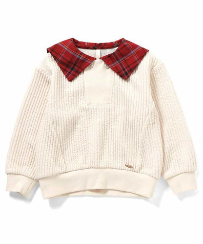 日本童裝 apres les cours 格仔水手領上衣 80-130cm 男童款 冬季 Tops 聖誕紅/新年紅