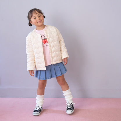 日本童裝 Ly# mine 心型絎縫夾棉外套 90-140cm 女童款 冬季 (適合初秋、香港平均溫度、寒冷天氣）OUTERWEAR 【日本預售：2026年9月中旬】