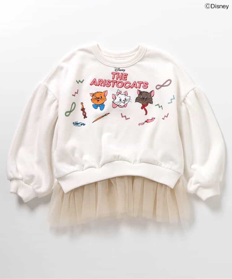 日本童裝 BREEZE x Disney Marie 拼紗衛衣 90-140cm 女童款 冬季 Tops