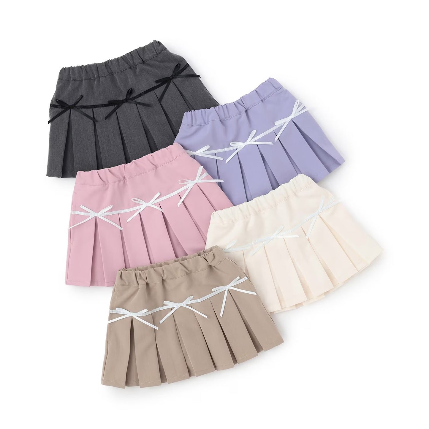 日本童裝 Ly# mine 百摺短裙 100-150cm 女童款 冬季 SKIRTS 聖誕紅/新年紅