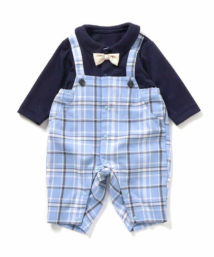 日本童裝 apres les cours 格仔連衣 70-80cm 男童款 冬季 Jumpsuit 聖誕紅/新年紅