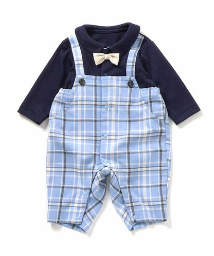 日本童裝 apres les cours 格仔連衣 70-80cm 男童款 冬季 Jumpsuit 聖誕紅/新年紅