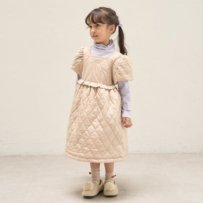 日本童裝 Ly# mine 絎縫夾棉蓬蓬連身裙 100-150cm 女童款 冬季 DRESSES