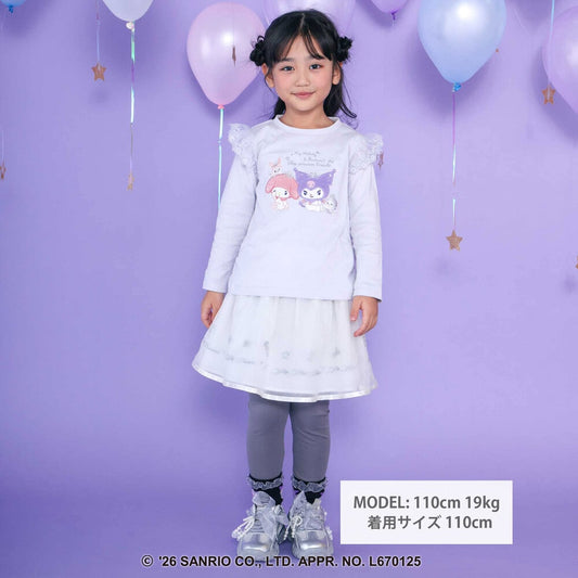 日本童裝 Slap Slip x Sanrio 肩部刺繡荷葉邊長袖上衣 80-130cm 女童款 秋季 TOPS