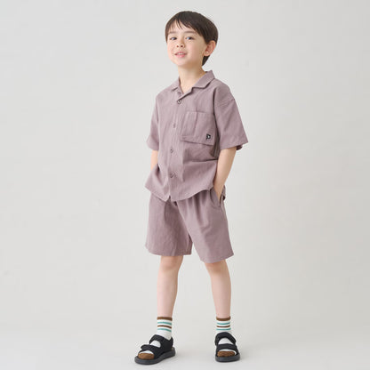 日本童裝 b・R# 襯衫短褲兩件套裝 100-140cm 男童款 夏季 TOPS PANTS