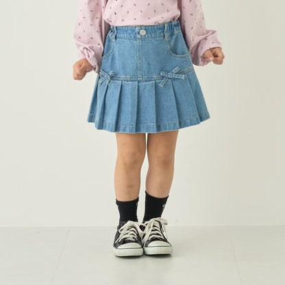 日本童裝 Ly# mine 牛仔百摺裙 100-140cm 女童款 秋季 SKIRTS