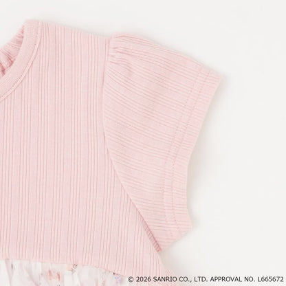 日本童裝 pe#main x 【Sanrio】刺繡拼紗上衣 80-130cm 女童款 夏季 TOPS