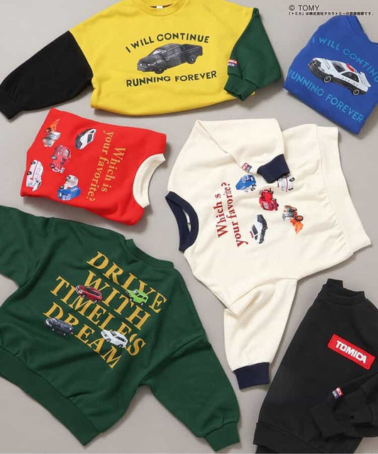 日本童裝 BREEZE x TOMICA 衛衣 80-130cm 男童款 冬季 TOPS 聖誕紅/新年紅