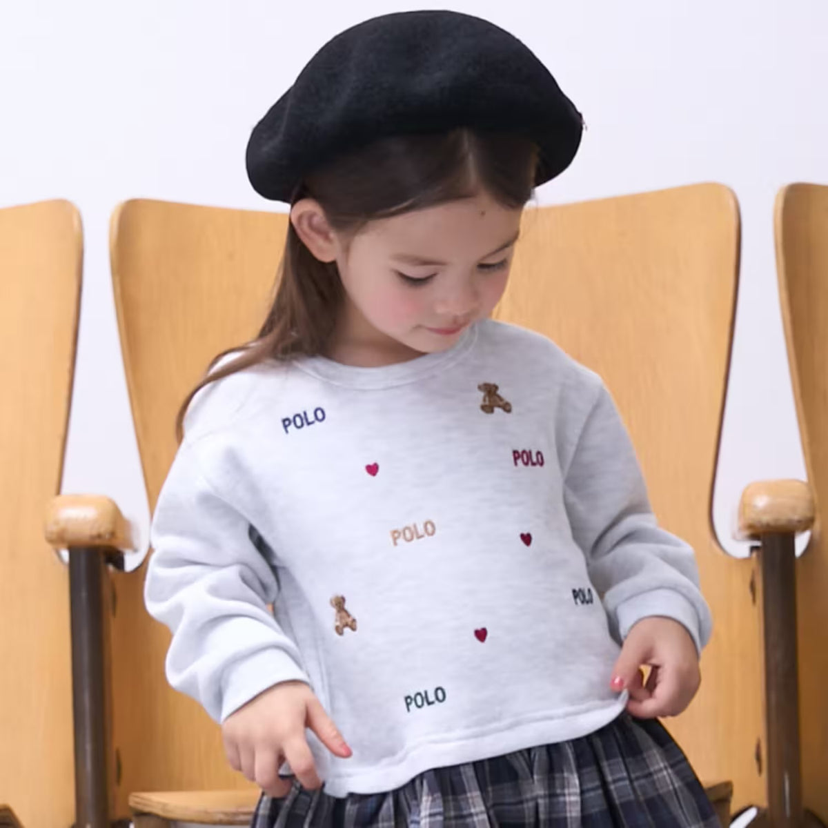 日本童裝 pe#main x【POLO BCS】假兩件拼接連身裙 80-130cm 女童款 秋季 DRESSES