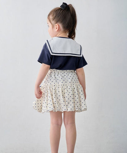日本童裝 aF#a325 泡泡波點短裙 110-150cm 女童款 夏季 SKIRTS