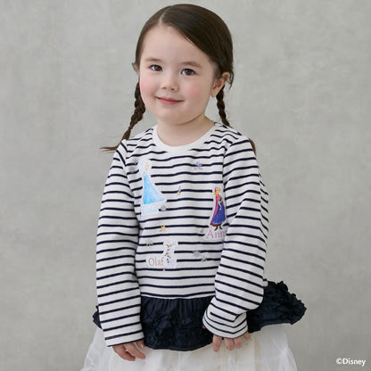 日本童裝 pe#main x Disney Frozen花邊上衣 80-130cm 女童款 冬季 TOPS