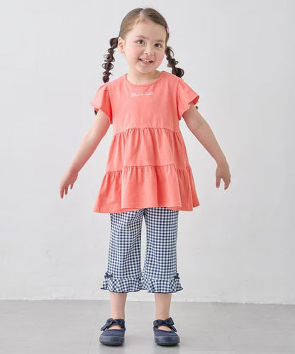 日本童裝 aF#a325 接觸冷感 小飛袖上衣 90-150cm 女童款 夏季 TOPS